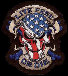 Aufnäher Patch Live Free or Die USA Skull Totenkopf Lethal Threat 