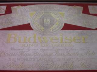 Vintage Budweiser King of Beers Mirror Beer Sign Anheuser Busch 18x26 