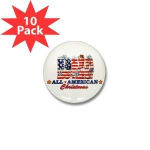   Button (10 Pack) All American Christmas US Flag Stockings Presents