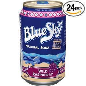 Blue Sky Raspberry, 12 Ounce Cans (Pack of 24)  Grocery 