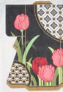 EXCLUSIVE** LEE Oriental Tulip Kimono handpainted Needlepoint Canvas 