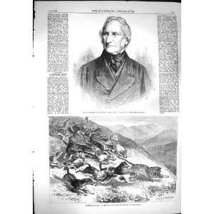   1869 Major General Edward Sabine Hunting India Leopard