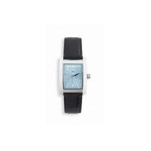    Cross Leather Strap Stainless Case Blue Dial Watch