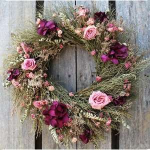 18 Rustic Rose Door Wreath Dried Wreath
