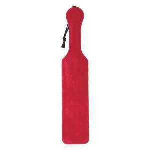 Fur lined leather paddle red