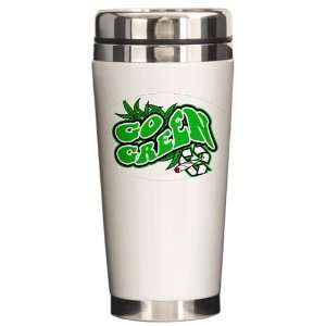    Ceramic Travel Drink Mug Marijuana Go Green 