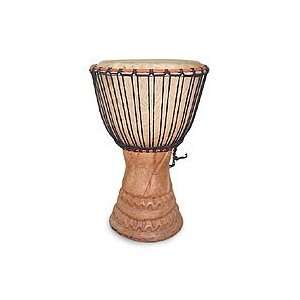  NOVICA Wood djembe drum, Play