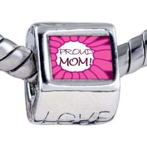  Mothers Day Gifts Pink Proud Mom Beads Fits Pandora 