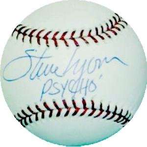    Steve Lyons Autographed Baseball   Psycho