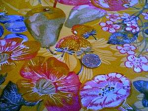 GOLD PINK FLORAL DECORATOR DRAPERY FABRIC  