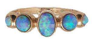 buy new Rose pink gold fire blue OPAL RING oval ct gemstone jewelry 