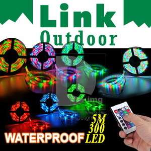   Waterproof RGB Flexible Light Strip with Remote,5M 300 LED 3528 SMD