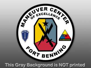 Round Fort Benning Seal Sticker  decal army military us  