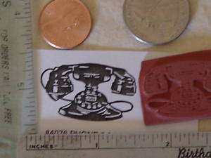OLD STYLE TELEPHONE PHONE DIAL UNMOUNTED RUBBER STAMP  