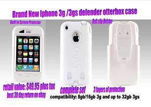   OTTERBOX DEFENDER CASE CLIP FOR APPLE IPHONE 3G 3GS WHITE COLOR CASE