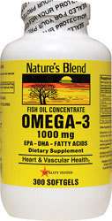 Natures Blend,Omega 3,Mercury Free, EPA DHA Fatty Acids (1000 mg, 300 