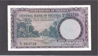 Nigeria p 2, VF, 5 Shillings, 1958, Scarce  