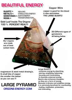 Orgone Pyramid 24K GOLD , Crystal Gemstone, Pyramid Reiki Feng Shui 