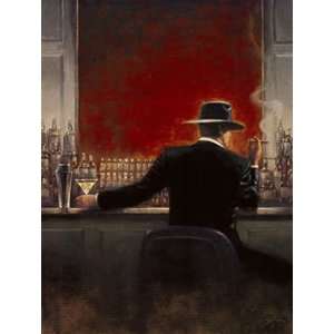   Bar   Kunstdruck Artprint Gemälde Mann an der Bar   Grösse 60x80 cm