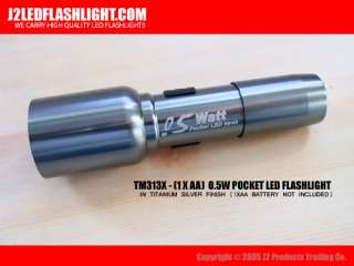 Nuwai 0.5W TM 313X Pocket LED Flashlight (Silver)