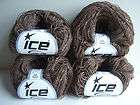 Lot of 4 balls wool blend ICE Folk Tweed brown 7 oz total (200g)