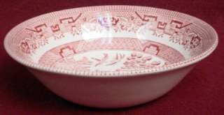 CHURCHILL china ROSA WILLOW pink SOUP CEREAL BOWL  