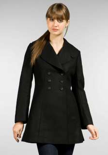 JUICY COUTURE Melton Long Sleeve A Line Coat in Black at Revolve 