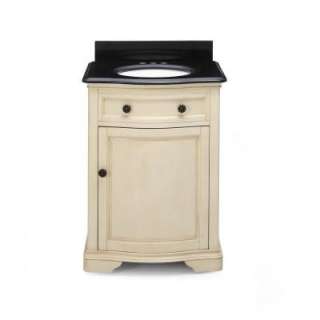 Manchester 24 in. Vanity in Parchment with Granite Vanity Top in Black 