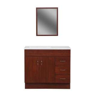   36 in. Vanity in Hazelnut with Alpine Vanity Top in White and Mirror
