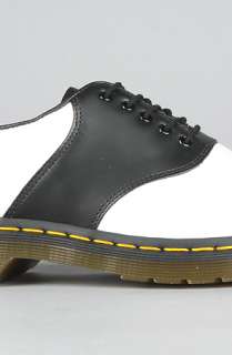 Dr. Martens The Rafi Saddle Shoe in White and Black  Karmaloop 