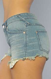 Free People The 5 Pocket Midrise Cut Off Short in Sail Away Wash 