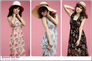 Korean Women V Neck Floral Dress 8409R,BNWT, BLUE,1 sz  