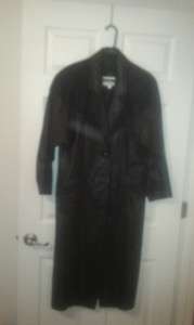 David Hollis Leather Trench Coat Overcoat Duster  