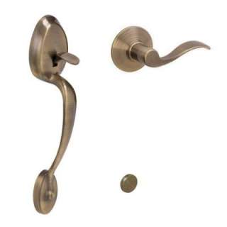 Plymouth Handleset Less Deadbolt with Flair Interior Lever LH (Antique 