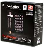 Visiontek TV Wonder HD 600 HDTV Tuner   Mini Remote, USB 2.0, Digital 
