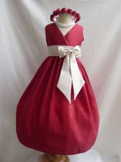 APPLE RED CHAMPAGNE FLOWER GIRL PAGEANT DRESS 1   14  