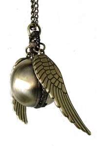Harry Potter Golden Snitch Watch Necklace Steampunk Quidditch Pocket 