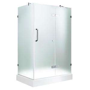 Vigo 48 in. x 79 in. Frameless Shower Enclosure in Chrome with Frosted 