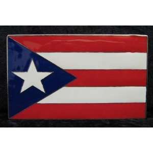 Buckle mit Puerto Rico Flagge, San Juan  Sport & Freizeit