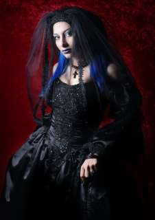 AzAc Gothic Fairytale Black Formal Wedding Dress 18th Century Inspired 
