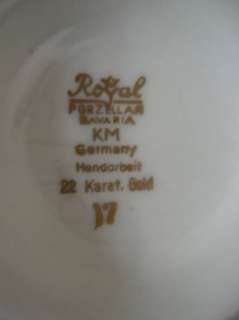 Royal KM Porzellan Bavaria 22 Karat EchtGold Handarbeit W.Germany in 