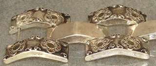   Massive Etruscan Mexico Stelring Silver Linked Bracelet 45.8 Grams