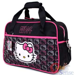 Sanrio Hello Kitty Duffle Bag Travel Gym Bag Large Face Black Pink 