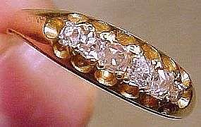 Vintage GEORGIAN 18K DIAMONDS ROW RING c1800  