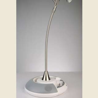   White Desk Table Lamp with iPod/ Dock and Speaker Player  