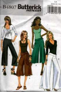 Butterick 4807 Sewing Pattern Womens Pants 6 8 10 12  