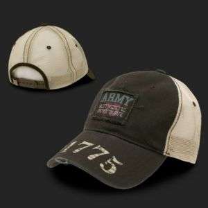 Brown Vintage Mesh US Army Trucker Cap Caps Hat Hats  