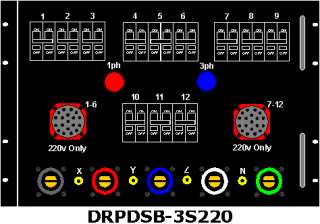 8U 24cir Socapex Power Distribution Distro Panel w/ ED  
