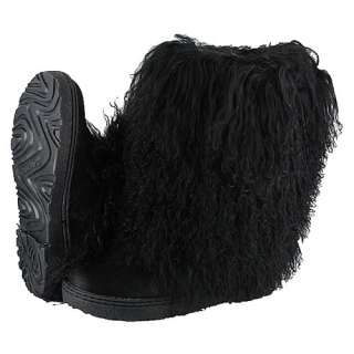 Womens Bearpaw Lamb Fur Calf Skin Boetis II Black Snow Boots Shoes 6 7 