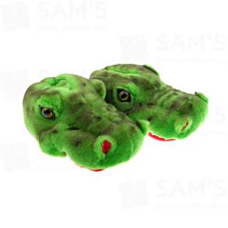 Tierhausschuhe Krokodil grün Tier Puschen Hausschuhe Schuhe Schlappen 